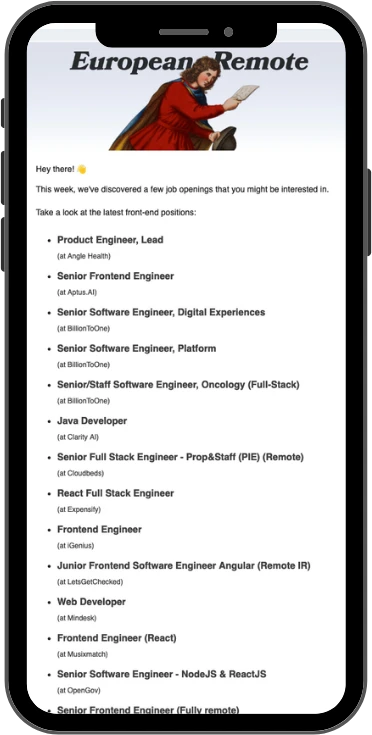 European Remote weekly email